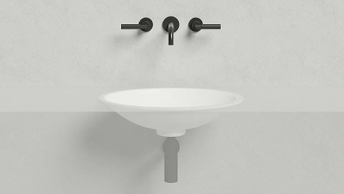 Раковина врезная снизу столешницы Salini MAREA 11 1802211M 55 из искусственного камня S-Stone, белая матовая