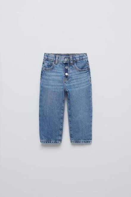 ZARA ДЖИНСЫ MOM FIT, ВЫЦВЕТШИЙ СИНИЙ