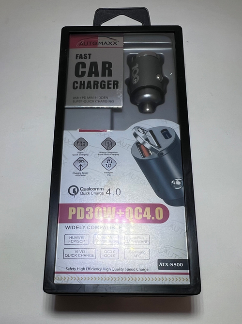 Автомобильное зарядное устройство AutoMaxx, PD30W+QC4.0, 100W (серый) (1 шт.)