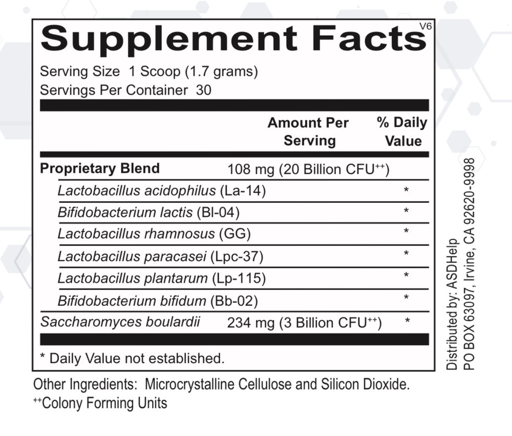 ASDHelp - GUT flora immune balance probiotic