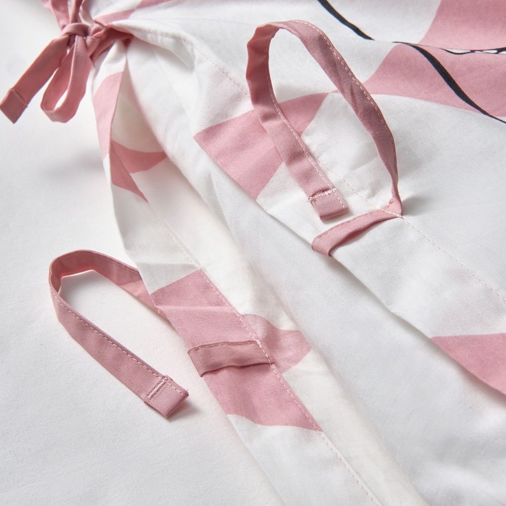 Комплект постельного белья IKEA BUSENKEL (БУСЕНКЕЛ), Детский, Розово - белый с рисунком, 150x200, 50x80 см