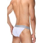 Мужские трусы танга светло-серые с принтом DARKZONE DZN6160