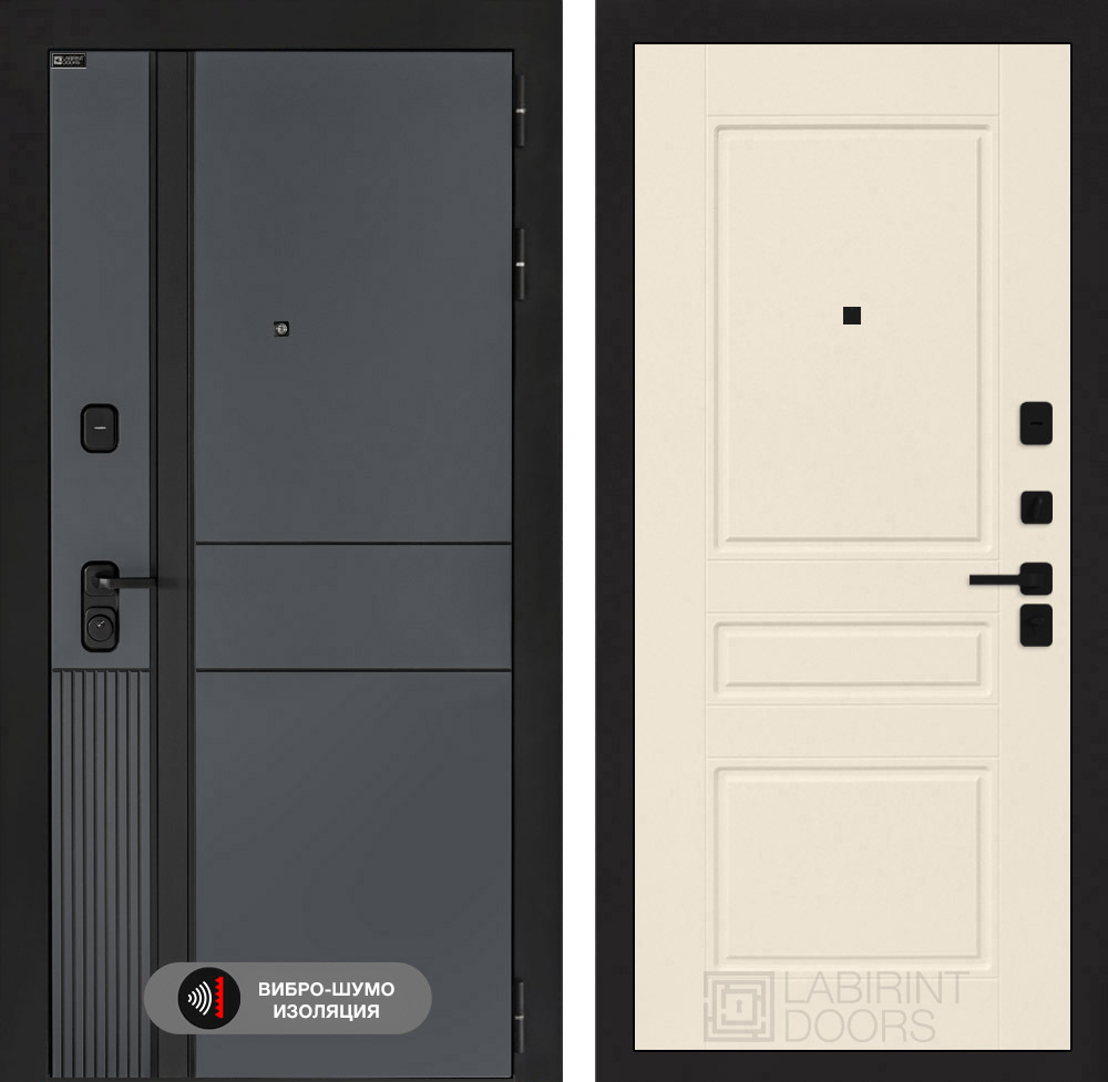 Входная дверь Лабиринт EVOLAB - 03 Крем софт