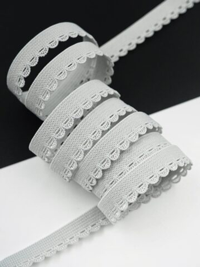 Бельевая резинка светло-серая ширина 10 мм с учетом фестона