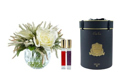 Букет роз и 2 спрея 10мл Cote Noire Crystal Round Rose Buds слоновая кость