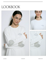 Лонгслив оверсайз женский молочный Синички