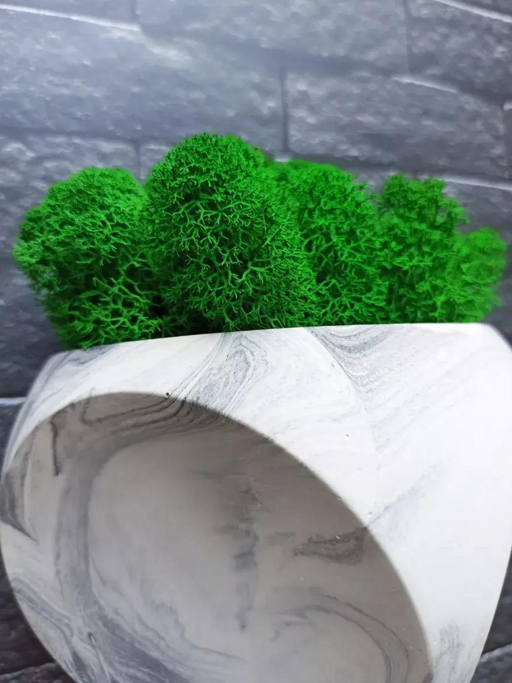 Настенное кашпо  мрамор со мхом