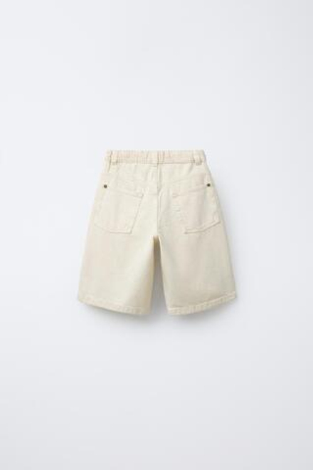 ZARA ШОРТЫ СВОБОДНОГО КРОЯ, ЭКРЮ