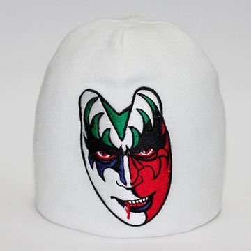 Шапка KISS лицо белая