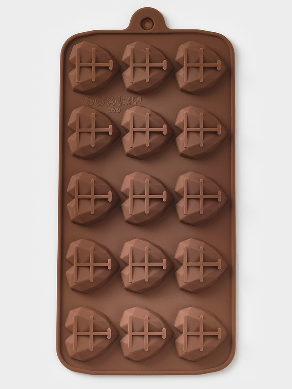 Силиконовая форма для конфет и шоколада "Сердца" 21*10,5*3см