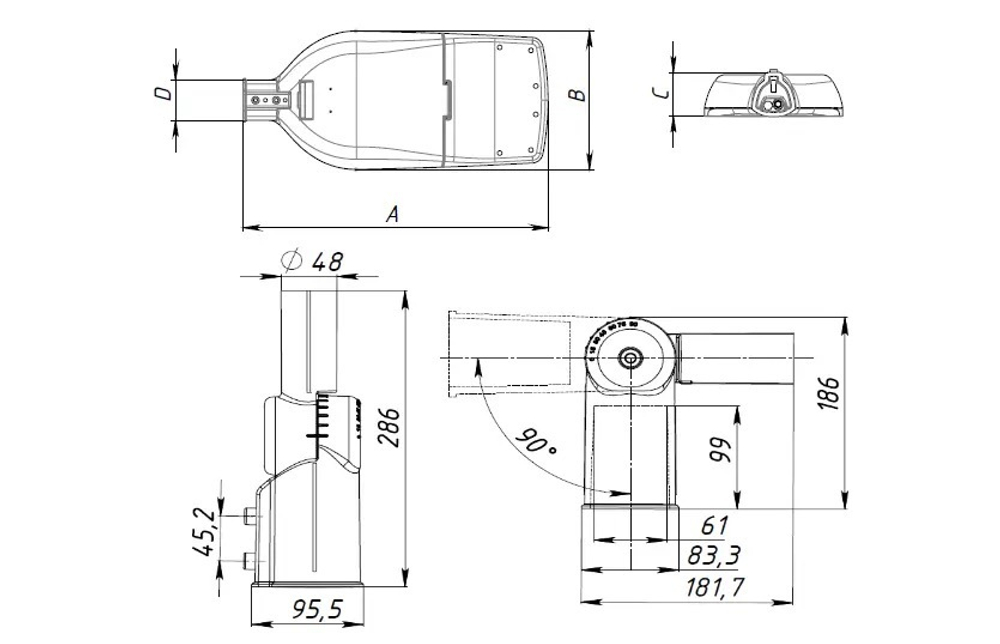 Светильник LED ДКУ FREGAT LED G2 140W DW1 740 RAL9006 СТ