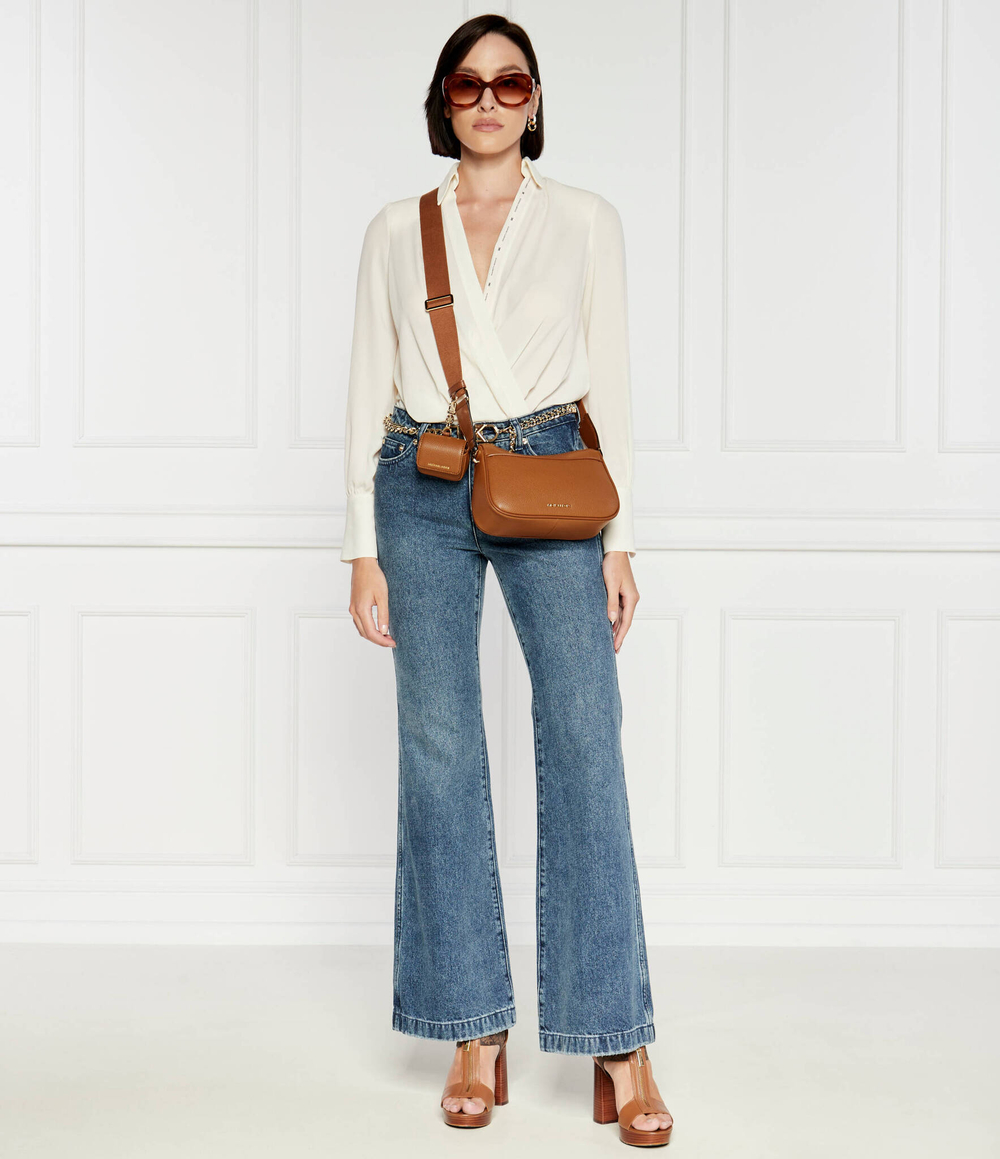 Кожаная сумка через плечо + поясная сумка Michael Kors - коричневый(32T4GJ6C6T)