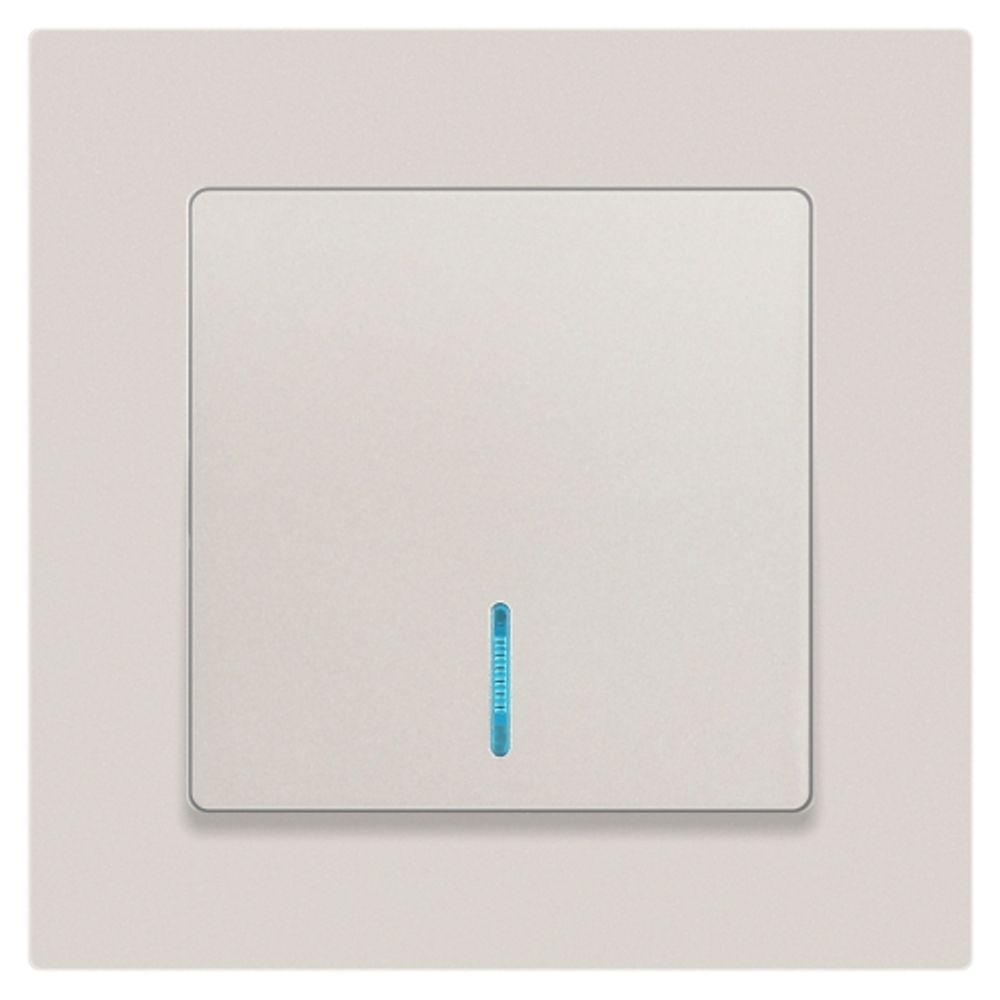 Выключатель Intro Accent 6-102-06 с подсветкой, 10А-250В, IP20, СУ, AL/CU, перламутр | Intro