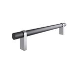 Ручка-трубка 128 S AL черный матовый + хром