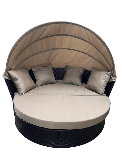 Диван -трансформер Вилла арт.7888МП ротанг искусственный 1 уп (ротанг коричневый, м/э бежевый)(Т) "Garden story"