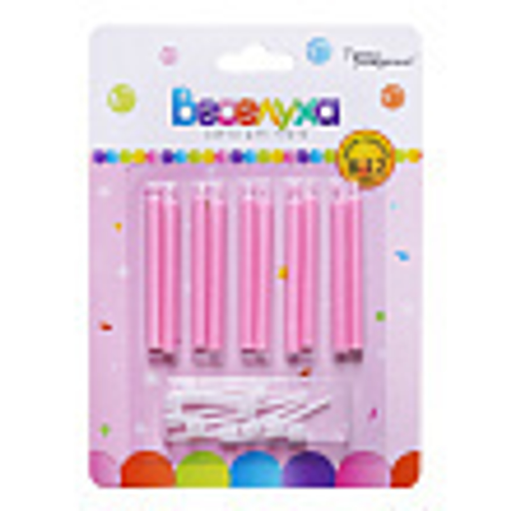 Свечи тортовые классические "Розовое пламя"