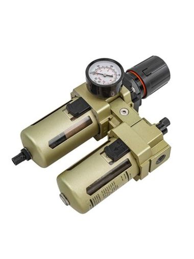 Блок подготовки воздуха 3/8''(фильтр-регулятор+лубрикатор)(10Мк, 3000 л/мин, 0-10bar,раб. температура 5°-60°) RockForce##Rock FORCE RF-AC4010-03