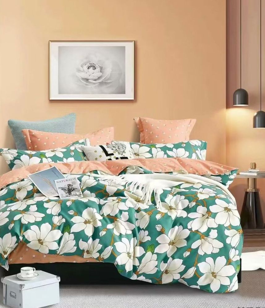 ZEPHYR HOME Двуспалка Фланель белые цветы