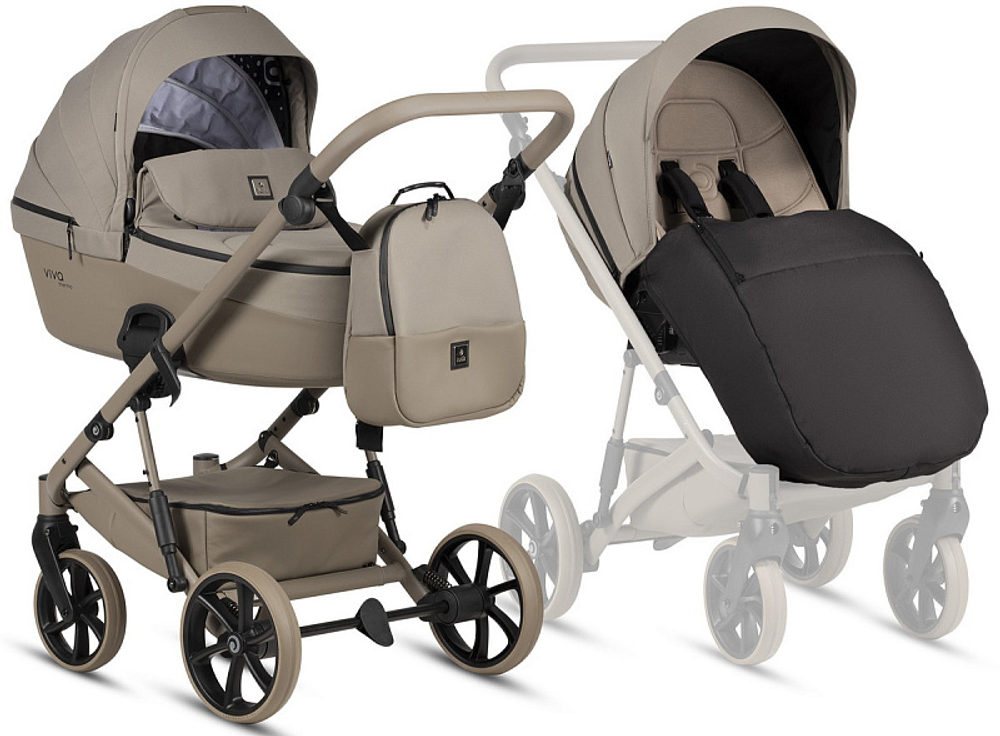 Детская коляска Tutis Viva 6 Plus Essential 2 в 1 1612068 Warm Grey