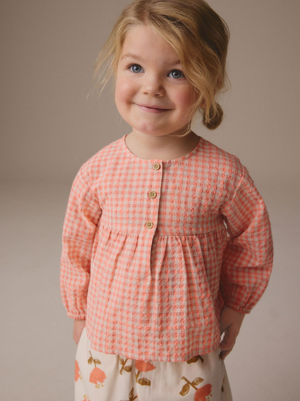 Блуза и брюки в комплекте для девочки Next E29-036, Персиковый, Бежевый