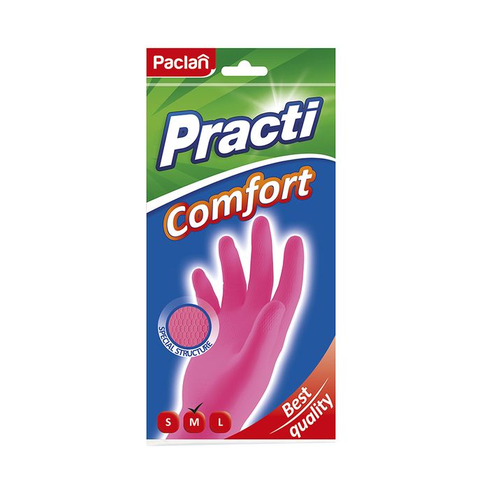 Перчатки Paclan Practi Comfort резиновые, размер M