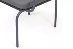 "Нуар" стул плетеный из роупа, каркас алюминий темно-серый (RAL7024) муар, роуп темно-серый круглый, ткань темно-серая 027