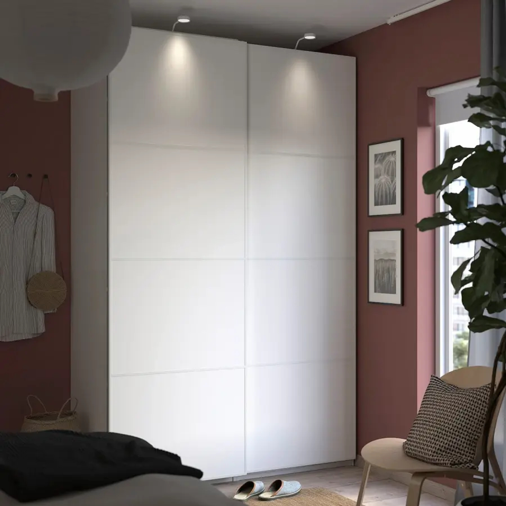 Шкаф-купе- PAX/MEHAMN IКЕА/ПАКС/МЕХАМН ИКЕА, 236,4х150х66 см, белый