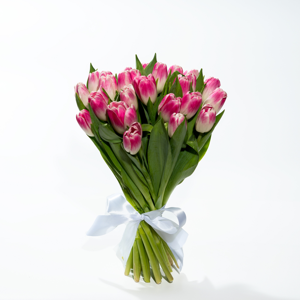 Букет 25 розовых тюльпанов