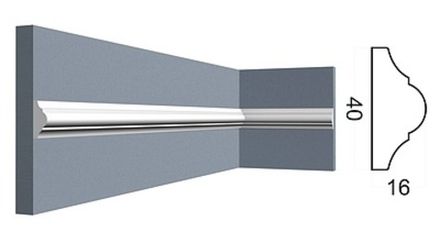 Молдинг Контур под покраску, 40x16 мм