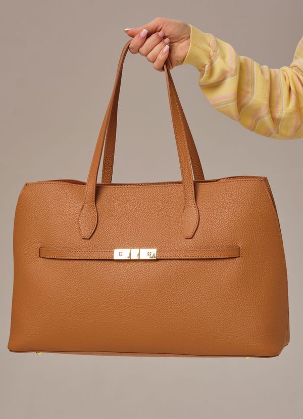 Кожаная сумка Bossy DBR 31382 коричневый лист