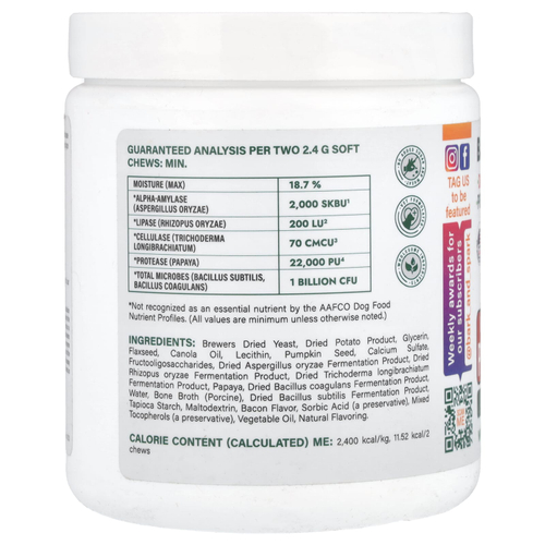 Bark&Spark, Vet Strength Probiotics, For Dogs, Bacon, 120 Soft Chews, 10.1 oz (288 g)