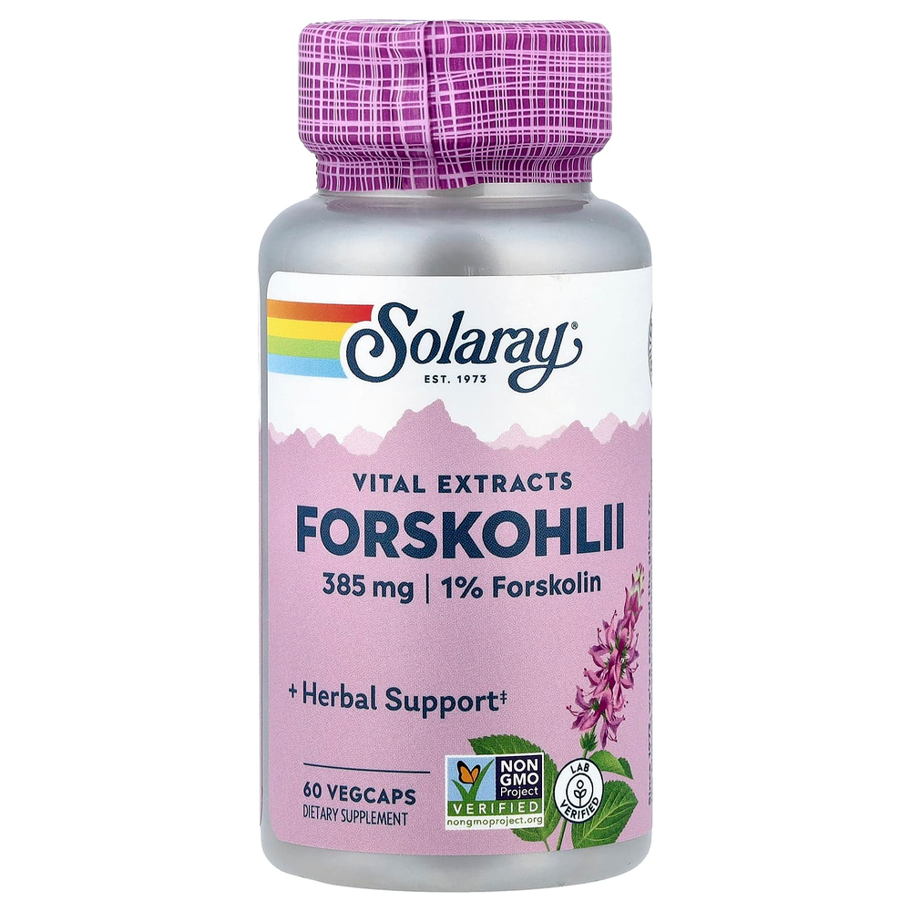 Solaray, Vital Extracts, Forskohlii, 385 мг, 60 растительных капсул