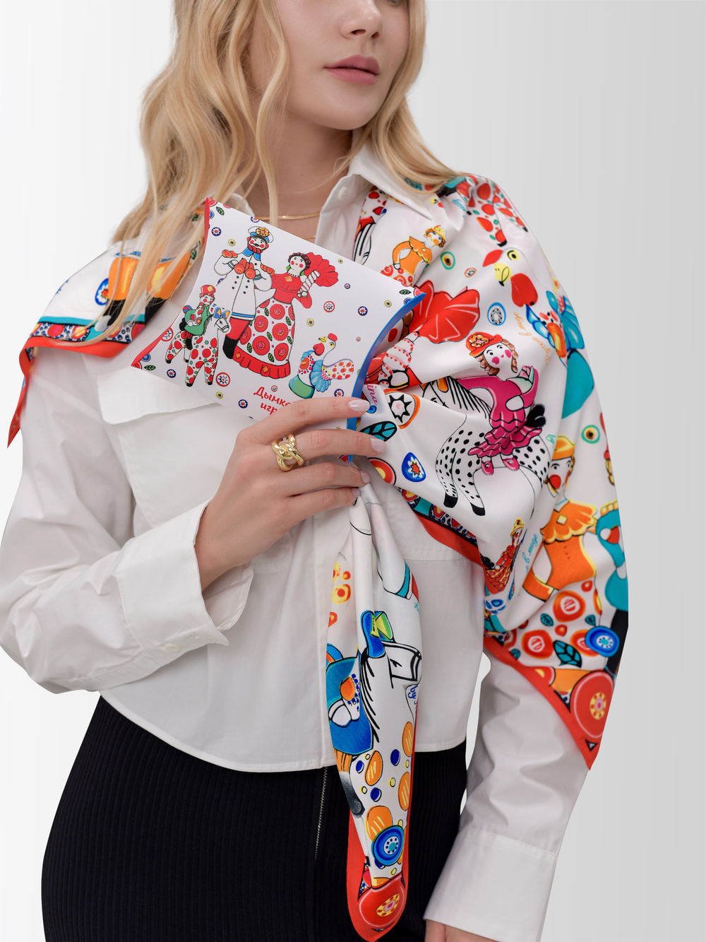 Платок «Дымковская игрушка»