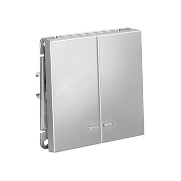 Выключатель 2-кл. ArtGallery (сх. 5а) 10AX с подсветкой механизм алюм. SE GAL000353