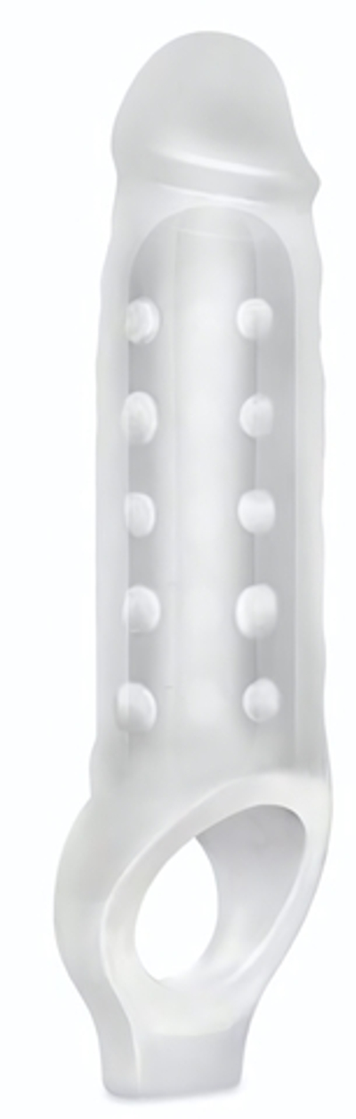 Прозрачная текстурированная насадка Mighty Extender - 13 см. (Цвет: прозрачный)