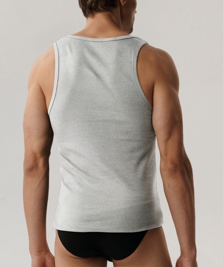 Майка мужская классическая Atlantic Basic BMV-046, хлопок, светло-серый меланж