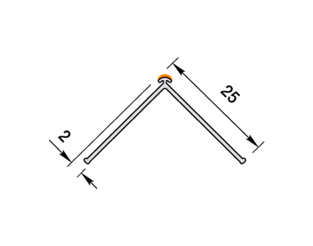 Угол штукатурный арочный 2 мм