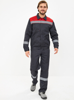 Костюм Лигор-2 Премиум СОП К. (тк.Смесовая,240) п/к, т.серый/красный