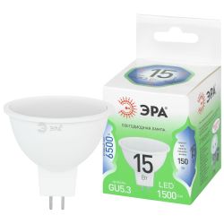 Лампа светодиодная ЭРА GREEN LINE LED MR16-15W-865-GU5.3 GL 15Вт софит холодный свет GU5.3