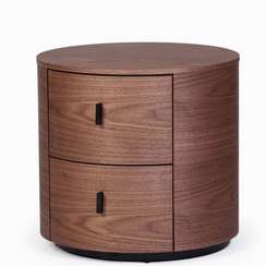 Прикроватная тумба Berta с 2 ящиками, шпон ореха