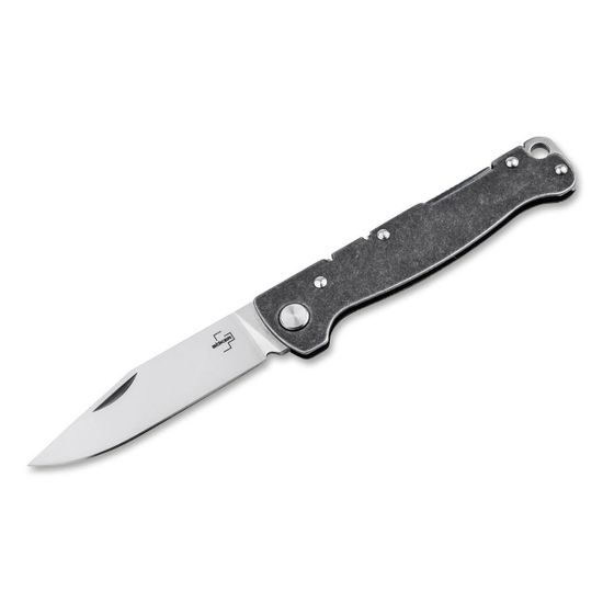 Нож Boker 01BO866 Atlas Backlock Clippoint клинок из стали D2, рукоять Stainless Steel