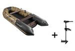 Таймень NX 3400 НДНД PRO камыш-черный + BST 55 L (комплект лодка + электромотор)
