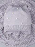 Шапка для девочки осенняя и снуд ушками