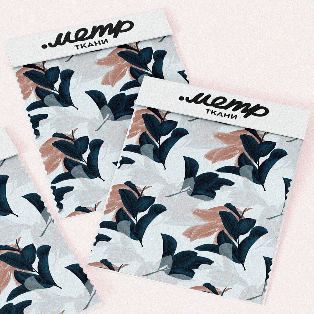 Ткань мембрана листья тёмно-серые и пудровые