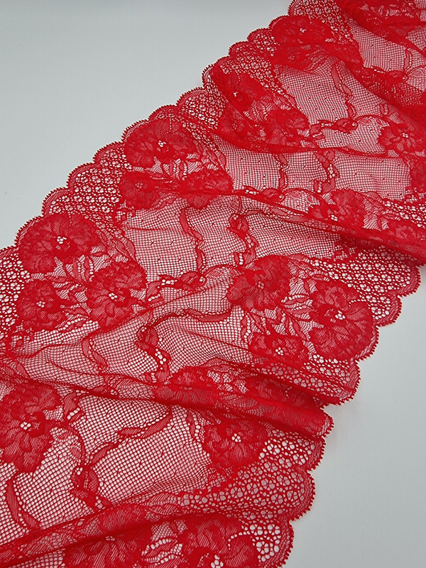 Кружево эластичное красное К677