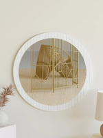 Зеркало настенное круглое Пиафорте из массива сосны