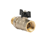 Кран шаровый со сгоном 3/4" бабочка с биркой LD Pride