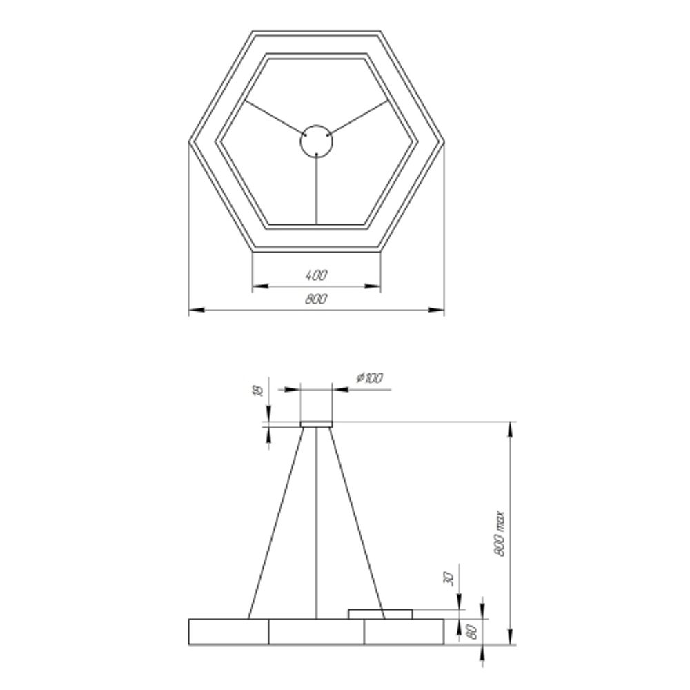 Светильник LED ЭРА Geometria SPO-124-W-40K-051 Hexagon 51Вт 4000К 4000Лм IP40 800*800*80 белый подвесной | Декоративные светильники Geometria