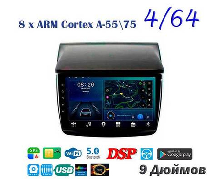 Topway TS10 4+32GB 8 ядер для Mitsubishi L200 2006-2015