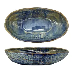 Блюдо овальное 35*20,5 см h6 см глубокое 2 л Aqua Blue Style Buffet P.L. [1]